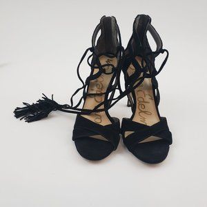 Sam edelman Open toe Suede pump heels.